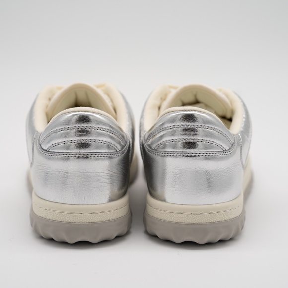 Size 36.5eu 6.5 US Gucci MAC80 Sneakers Metallic Silver Grey White GG - Picture 5 of 13